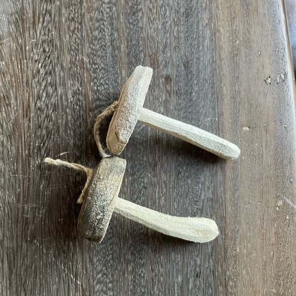 Anthropologie-Mushroom Wood Ornaments, Set of 2 - Picture 5 of 5